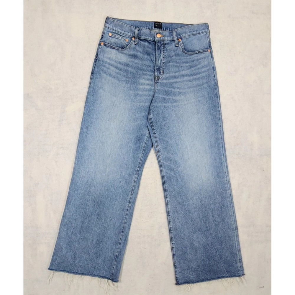 J.Crew Wide-Leg Jeans Womens 31 Baggy Loose Fit‎ Whisker Wash Light Blue 90s Y2K